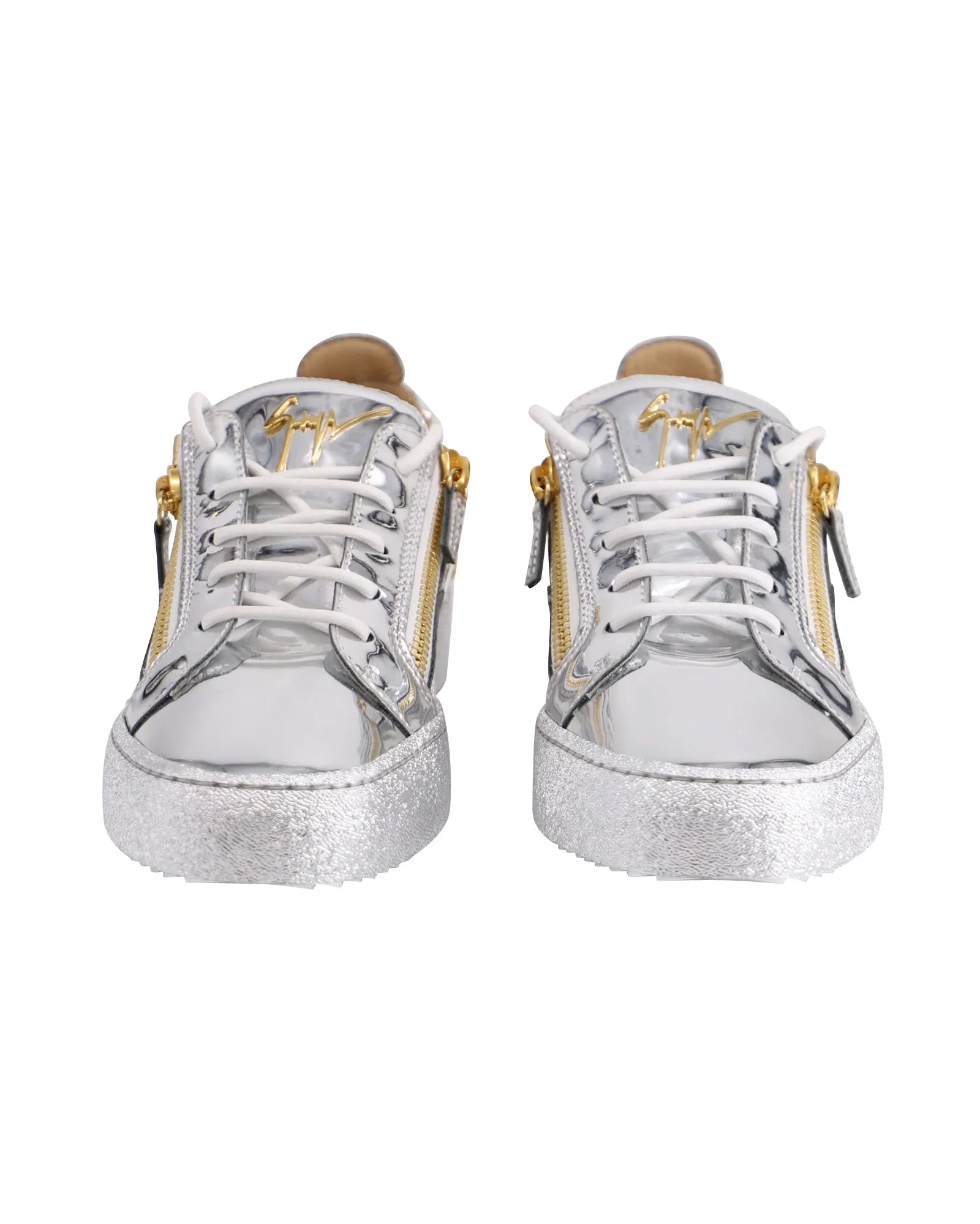 Giuseppe Zanotti Gail Sneakers in Metallic Silver Synthetic Fabric