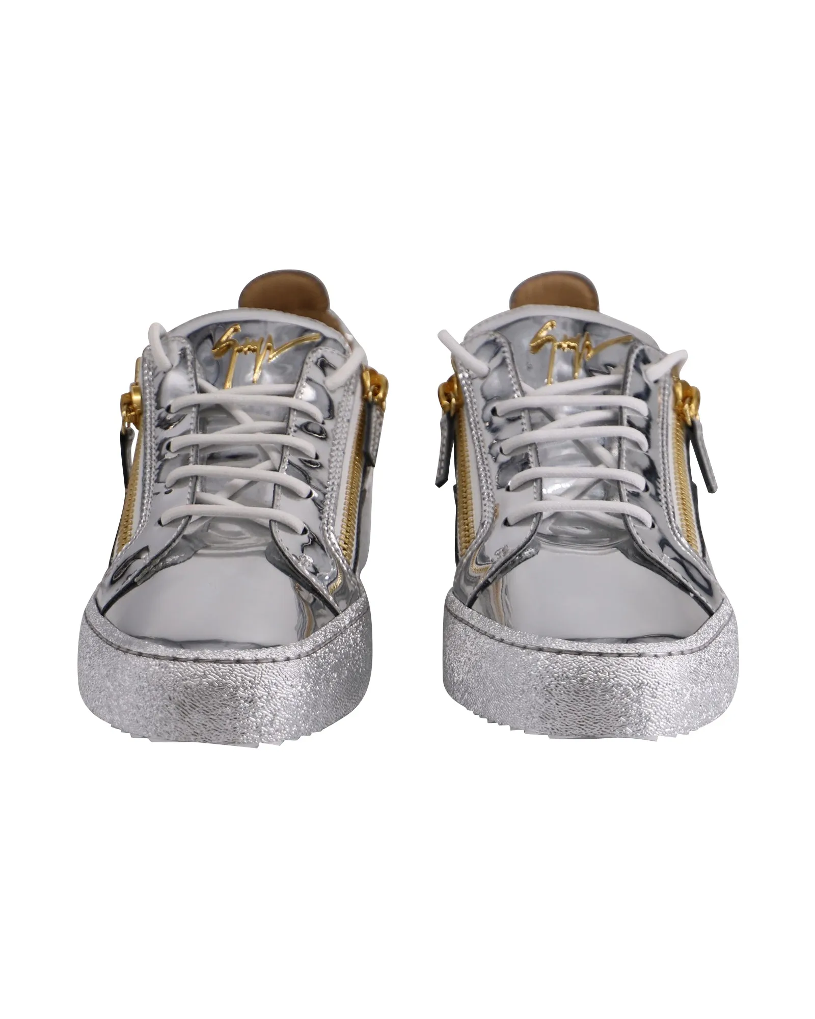Giuseppe Zanotti Gail Sneakers in Metallic Silver Synthetic Fabric