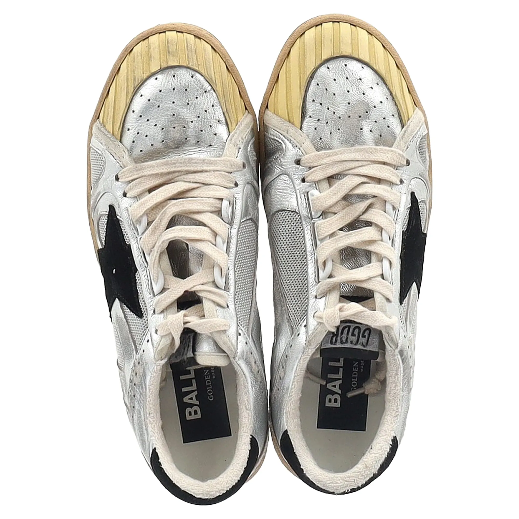 Golden Goose Ball Star Special Edition Sneakers in Silver Leather