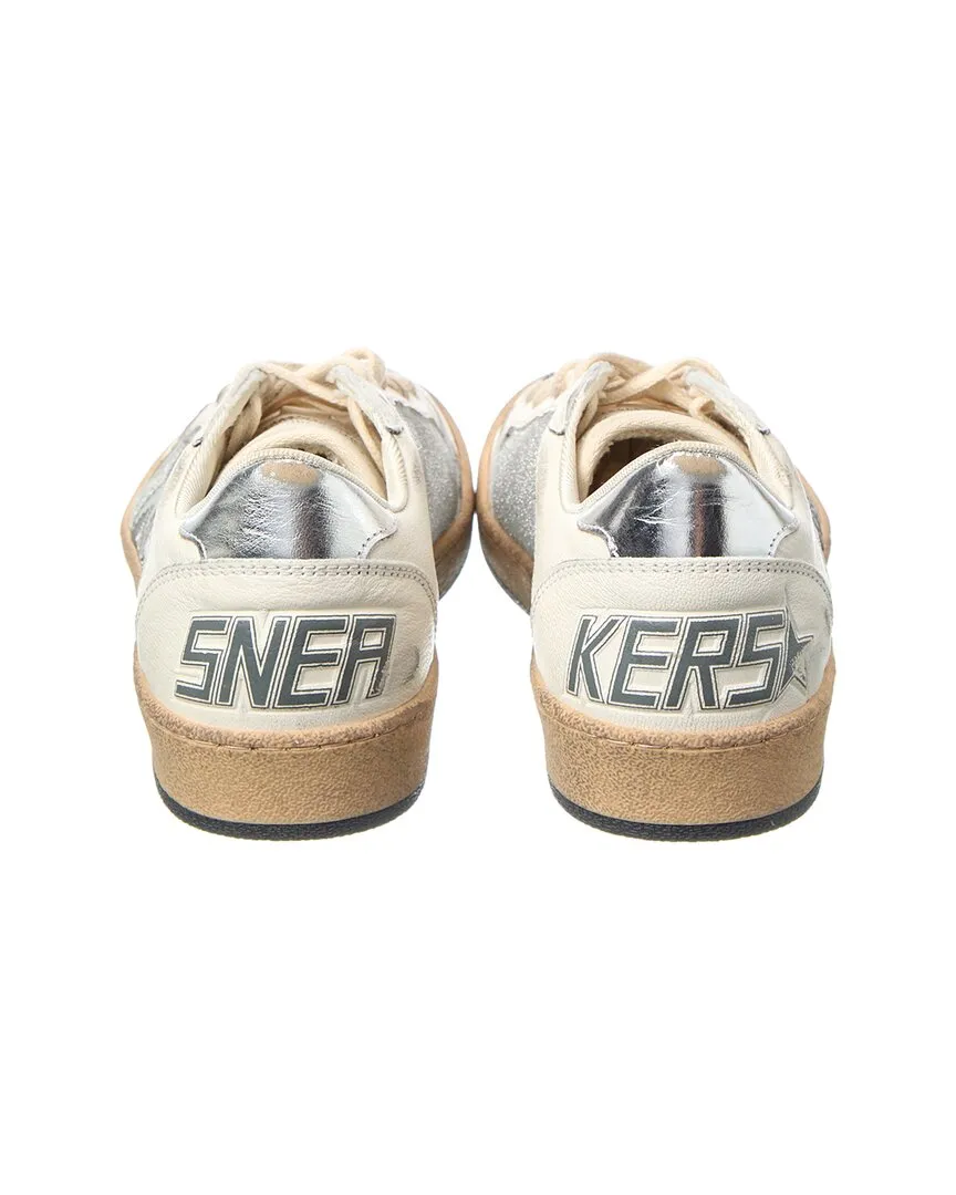 Golden Goose Ballstar Glitter & Leather Sneaker