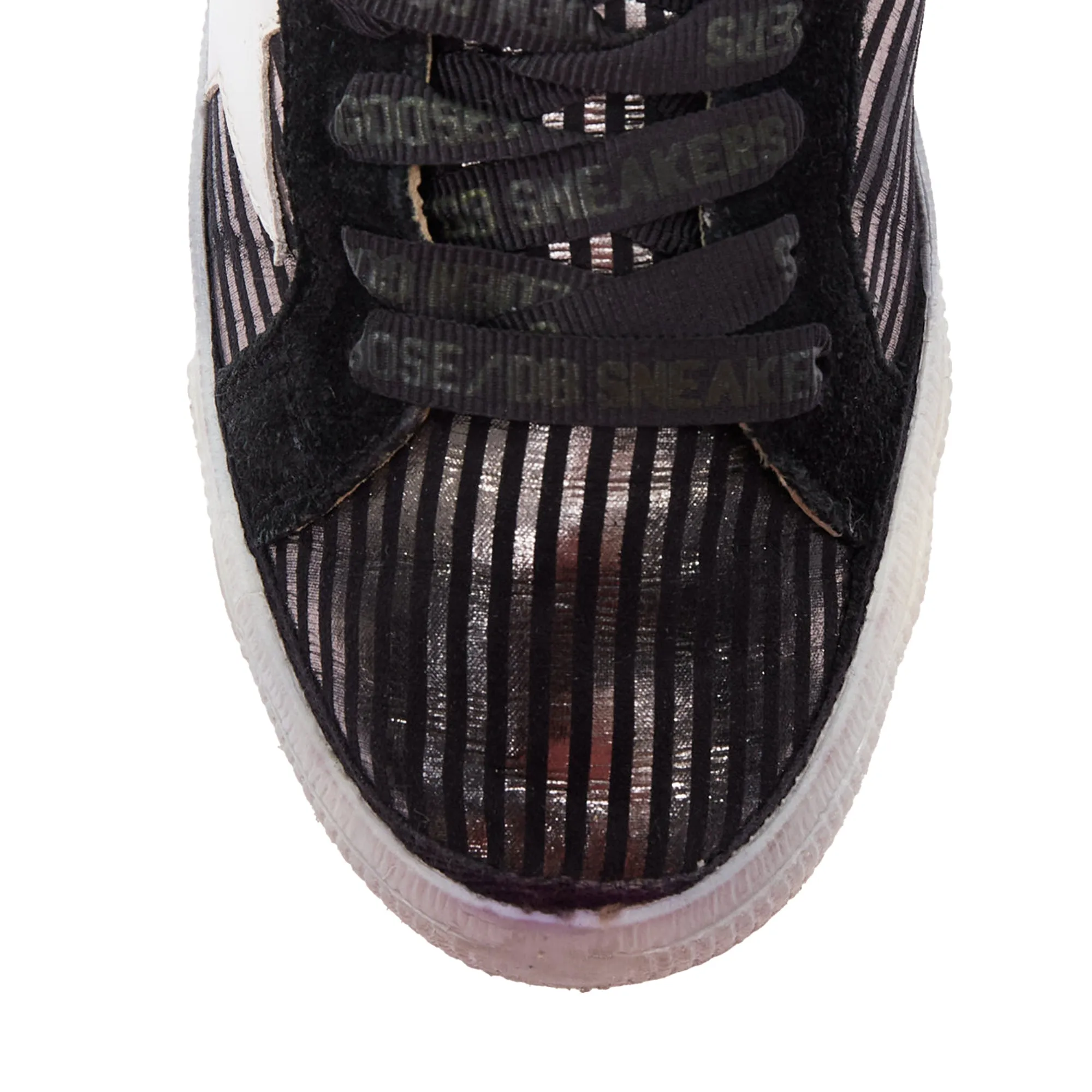 Golden Goose Fancy Metallic Stripe Distressed Sneakers