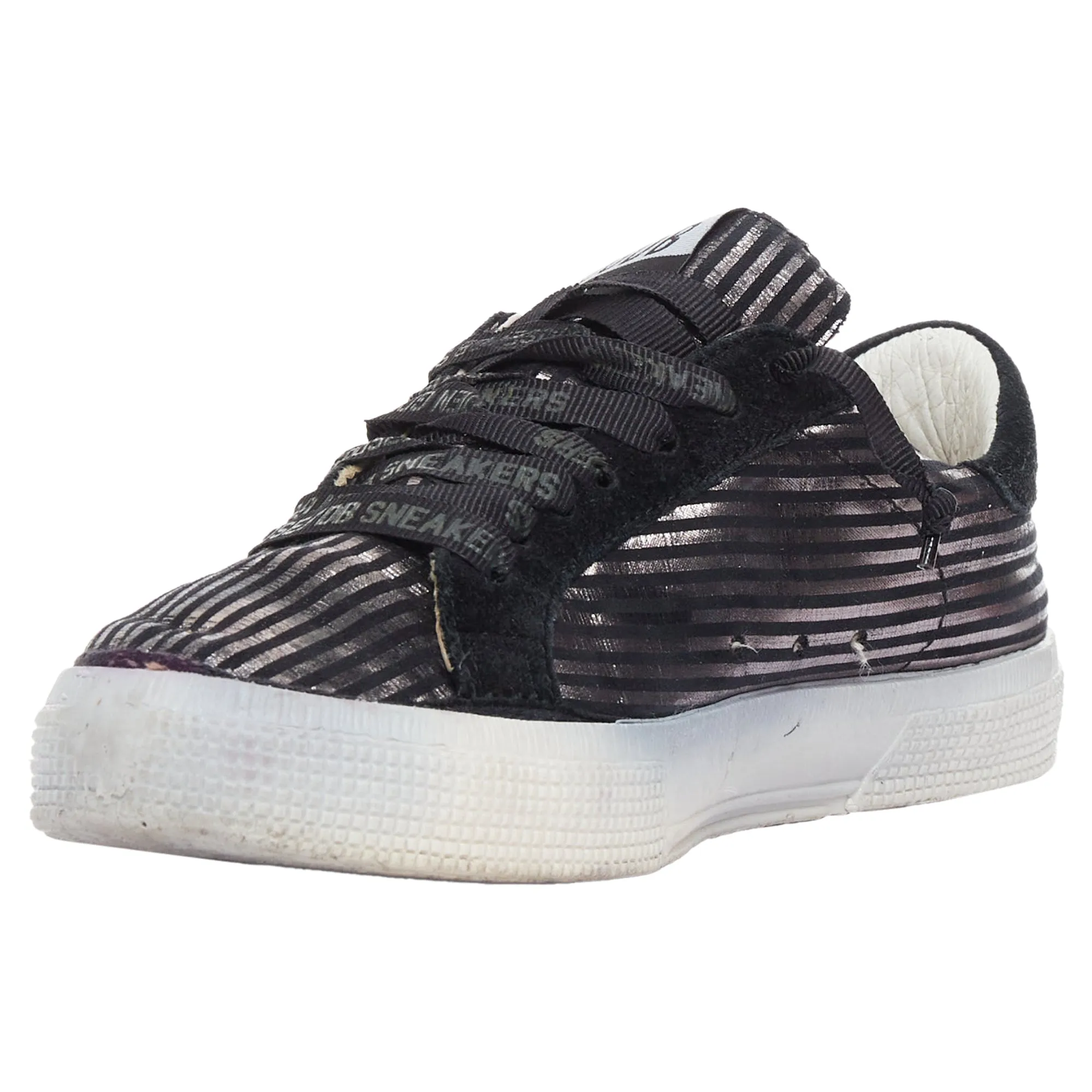 Golden Goose Fancy Metallic Stripe Distressed Sneakers