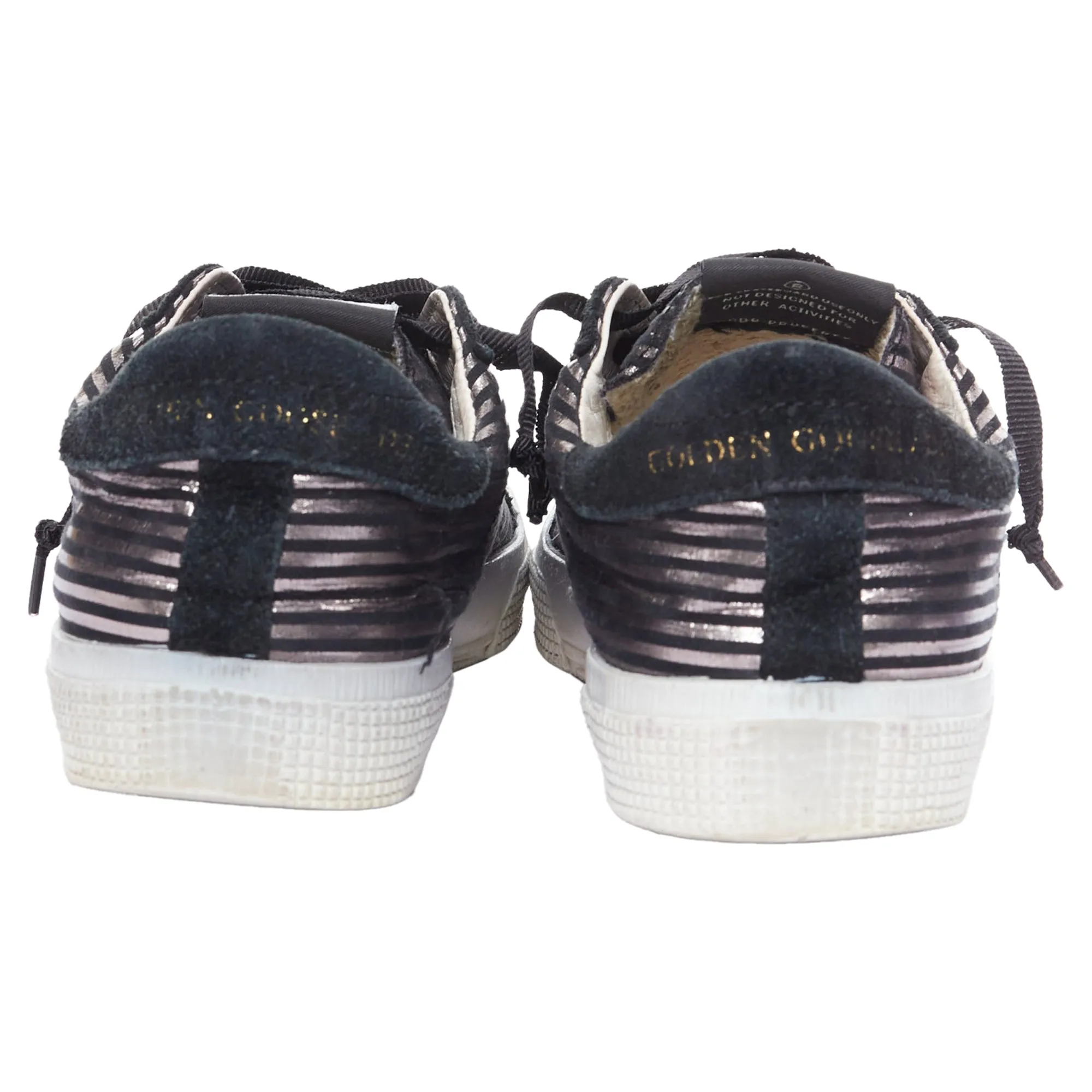 Golden Goose Fancy Metallic Stripe Distressed Sneakers