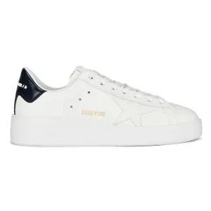 Golden Goose Purestar White Star and Navy Heel Tab Women's Sneakers