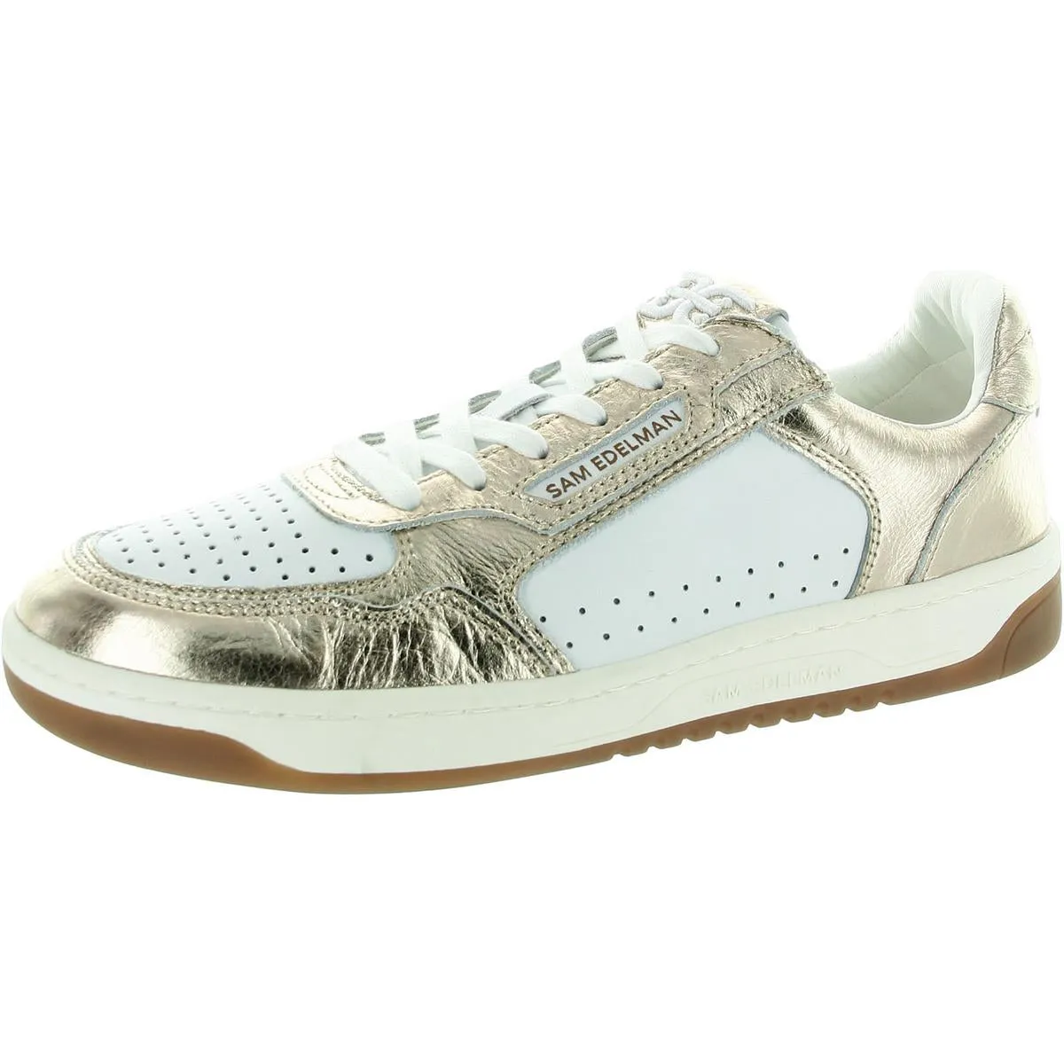 Harper Womens Faux Leather Metallic Casual And Fashion Sneakers