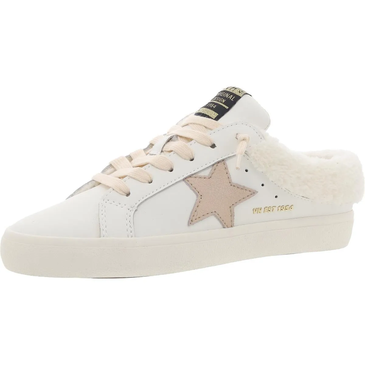 HEARTY Womens Faux Fur Lined Leather Casual And Fashion Sneakers