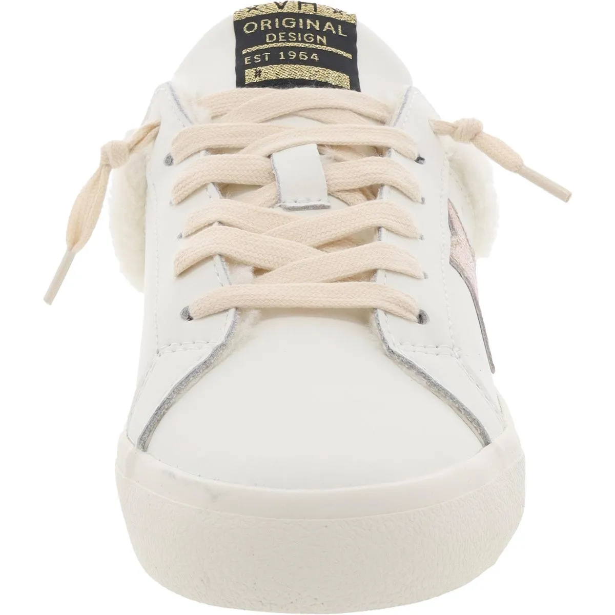 HEARTY Womens Faux Fur Lined Leather Casual And Fashion Sneakers