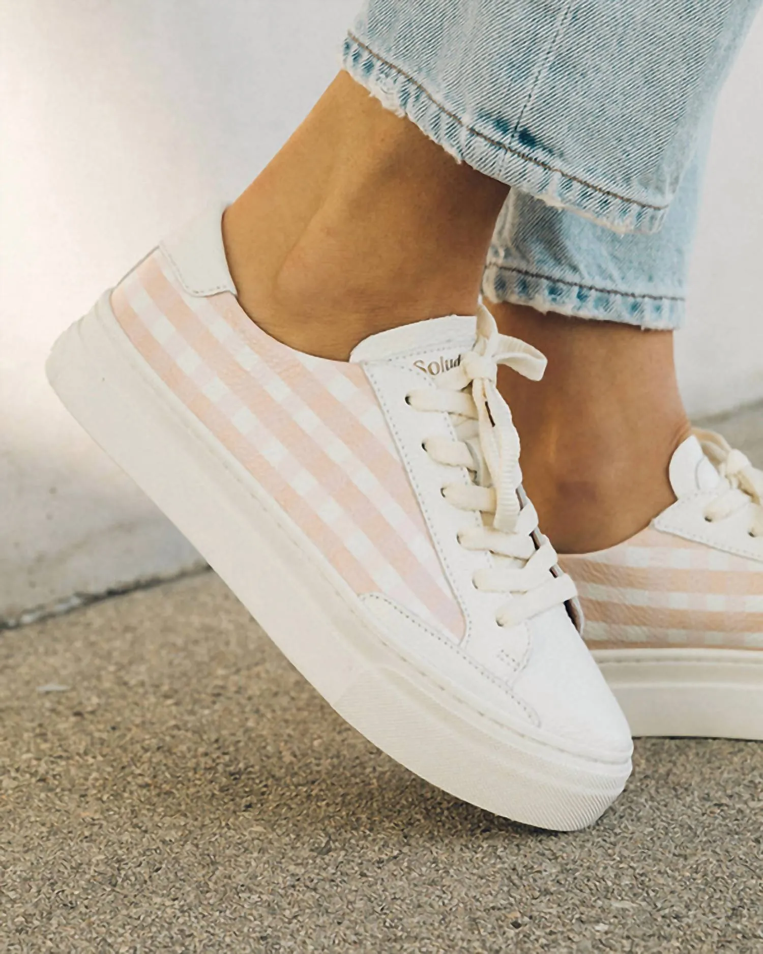 Ibiza Platform Sneaker In Check Mate