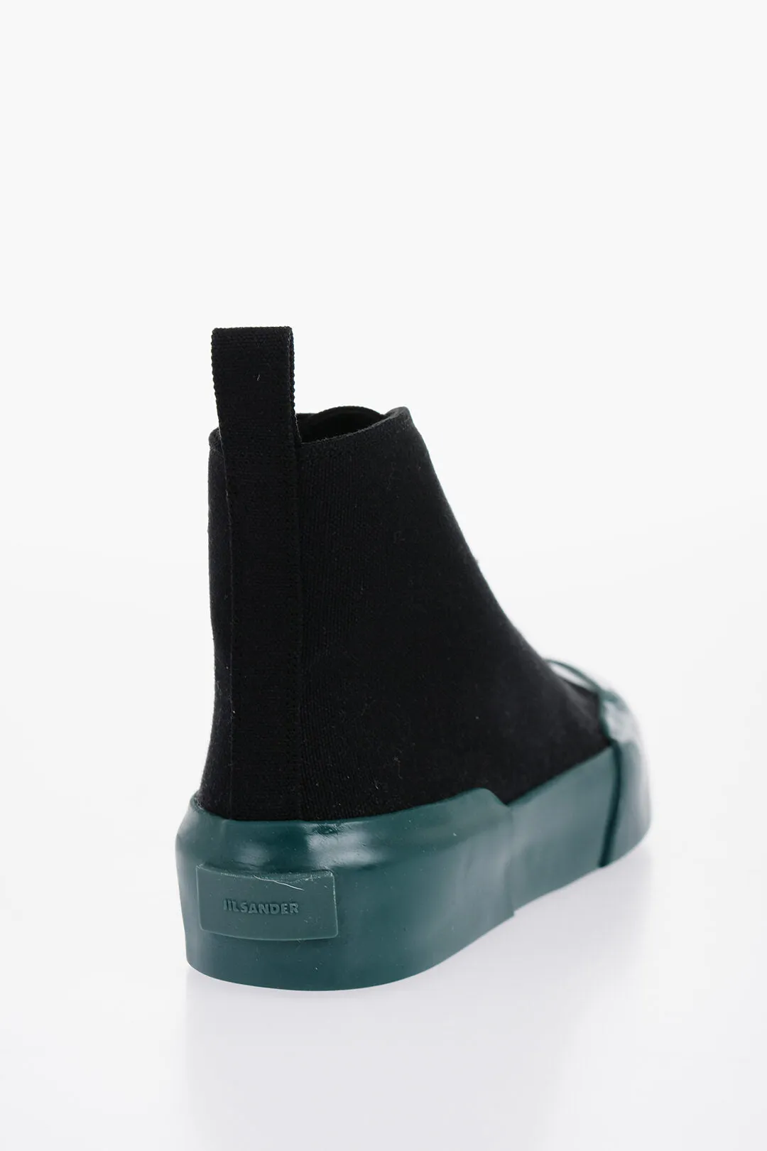 Jil Sander Rubber Sole Jungle Canvas Lace-Up Sneakers