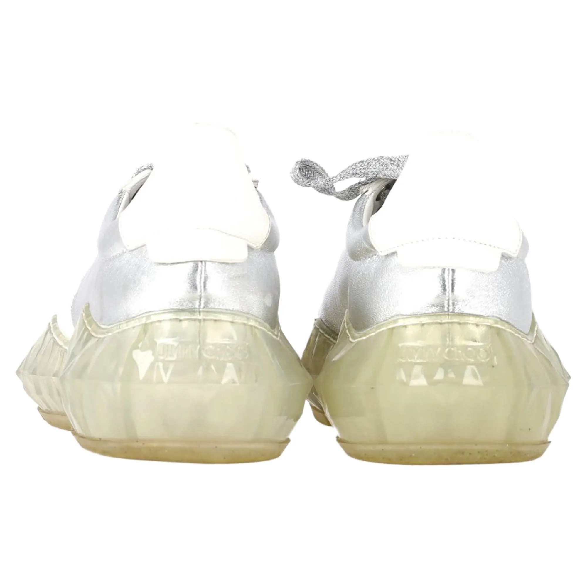 Jimmy Choo The Diamond Sneakers in Silver and White Leather