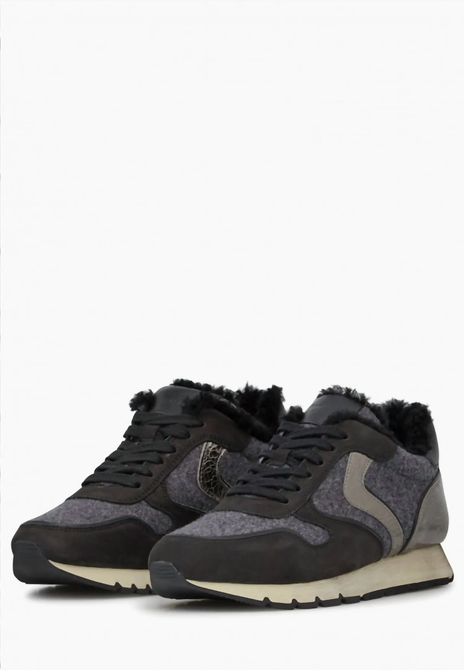Julia Fur Lined Sneaker In Black