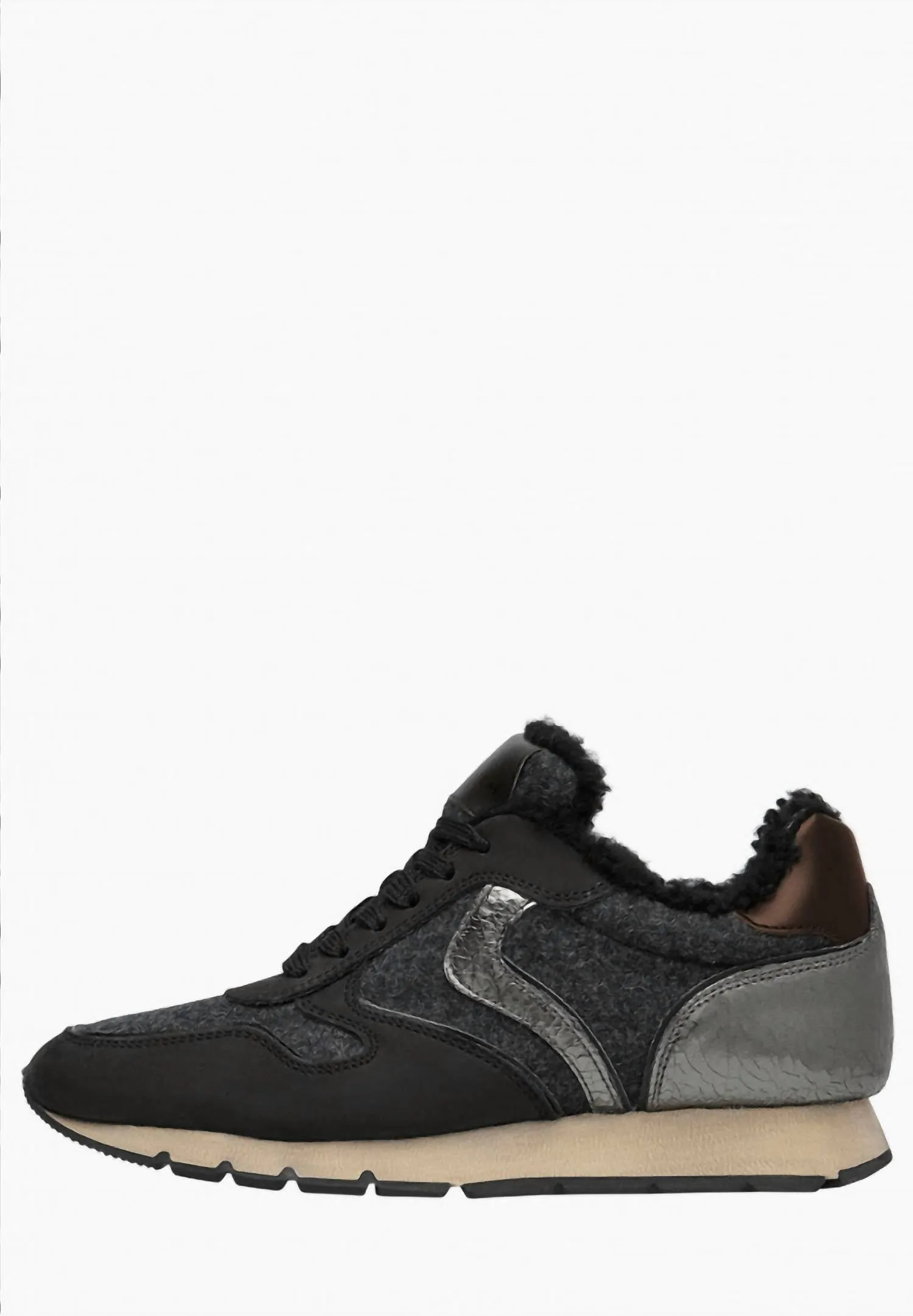 Julia Fur Lined Sneaker In Black