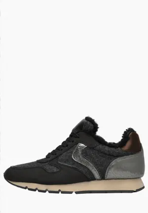 Julia Fur Lined Sneaker In Black