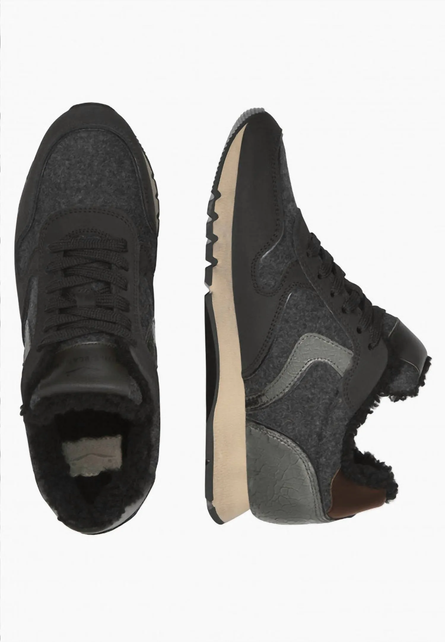 Julia Fur Lined Sneaker In Black