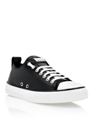 Laminated Leather Lo-Top Sneakers Megastar