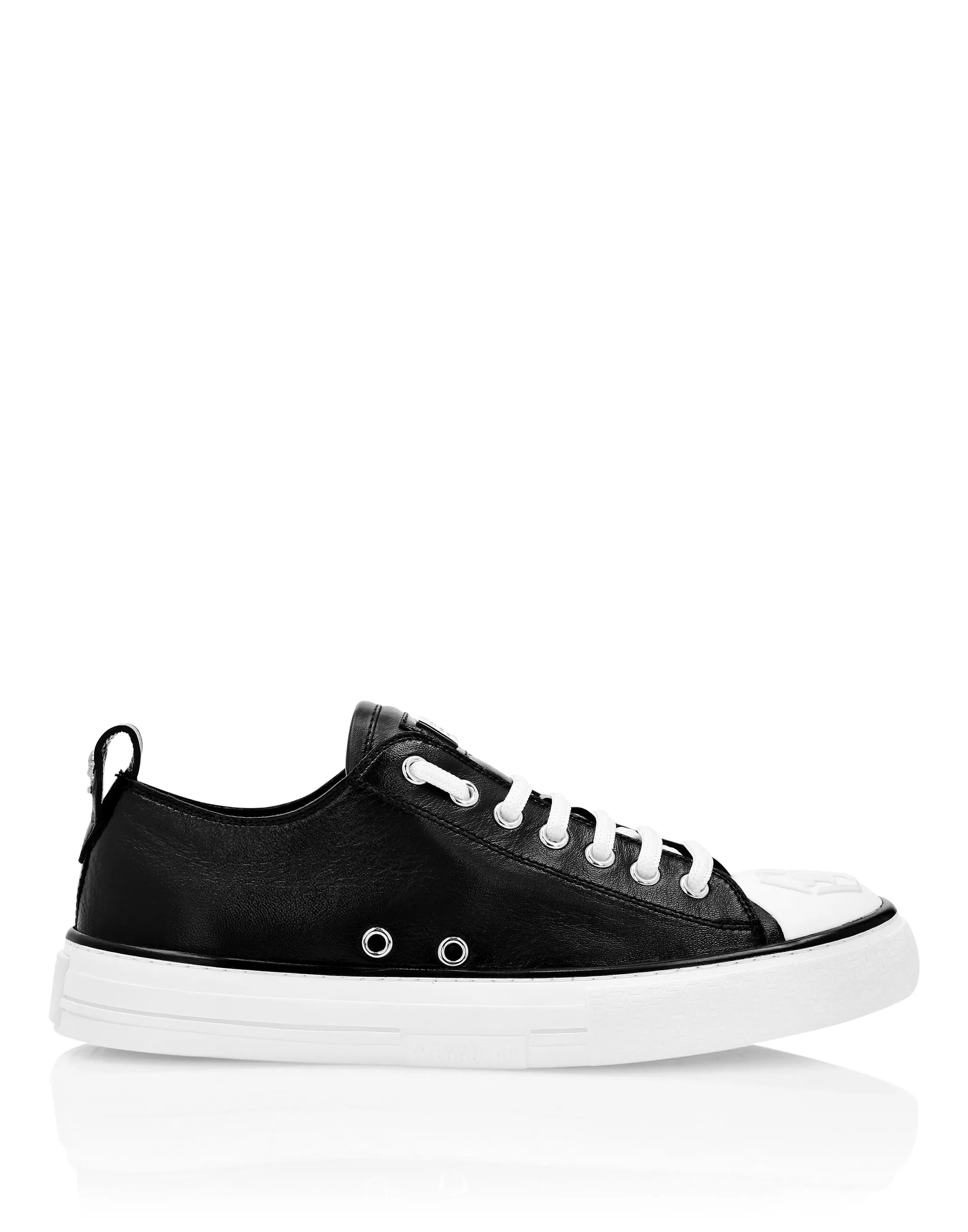 Laminated Leather Lo-Top Sneakers Megastar