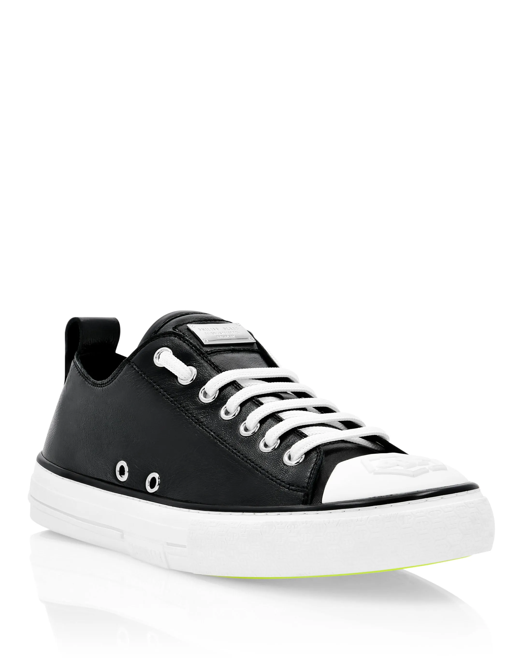 Laminated Leather Lo-Top Sneakers Megastar