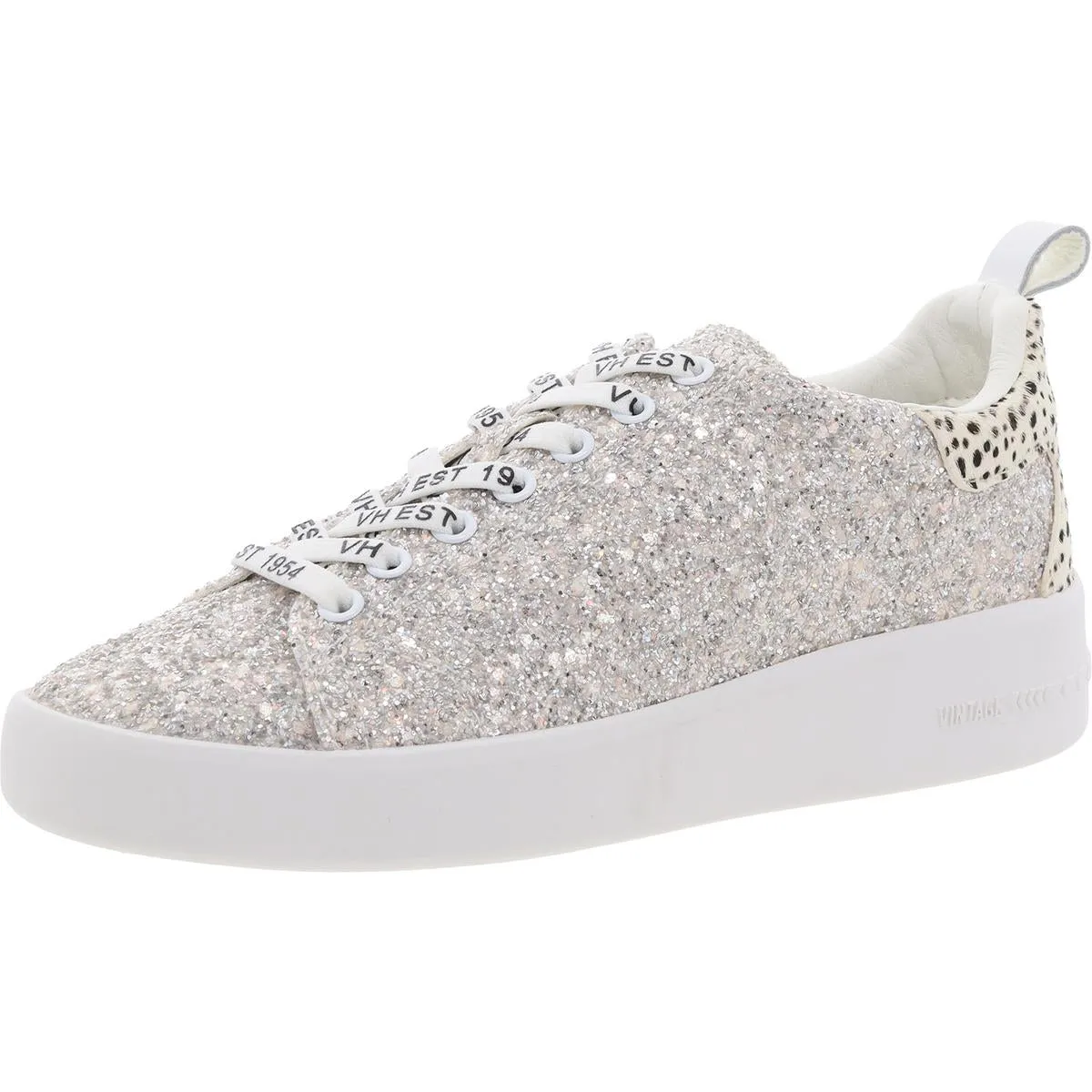 LANA Womens Glitter Leather Casual And Fashion Sneakers