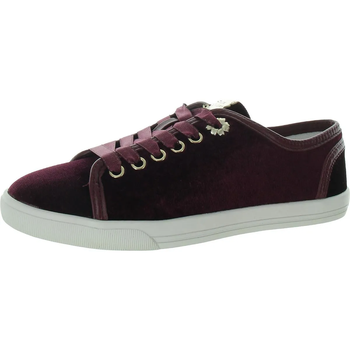 Lia Womens Velvet Lace-Up Casual And Fashion Sneakers