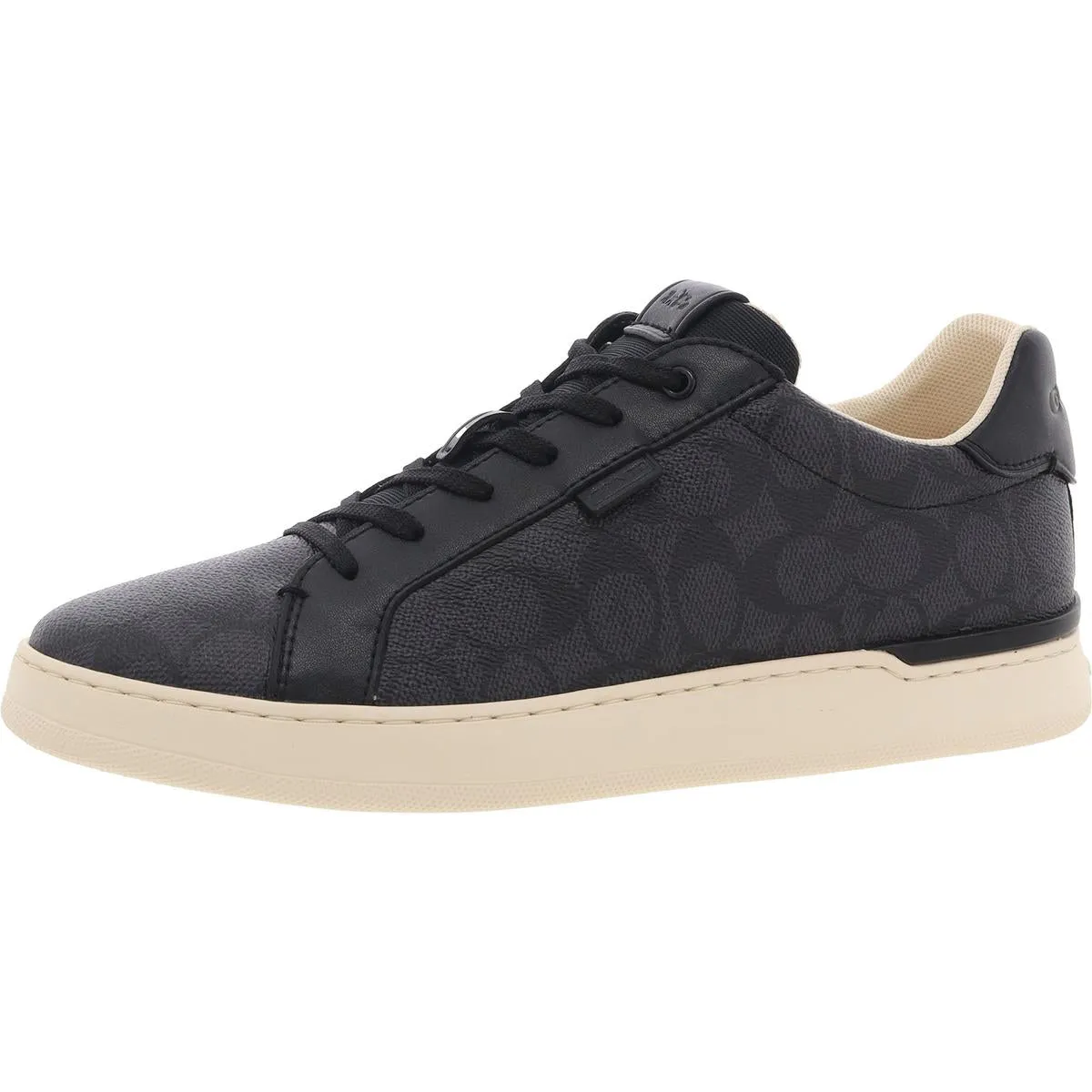 Lowline Womens Logo Faux Leather Casual And Fashion Sneakers