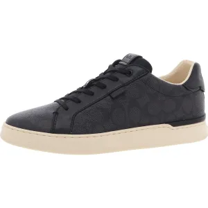 Lowline Womens Logo Faux Leather Casual And Fashion Sneakers