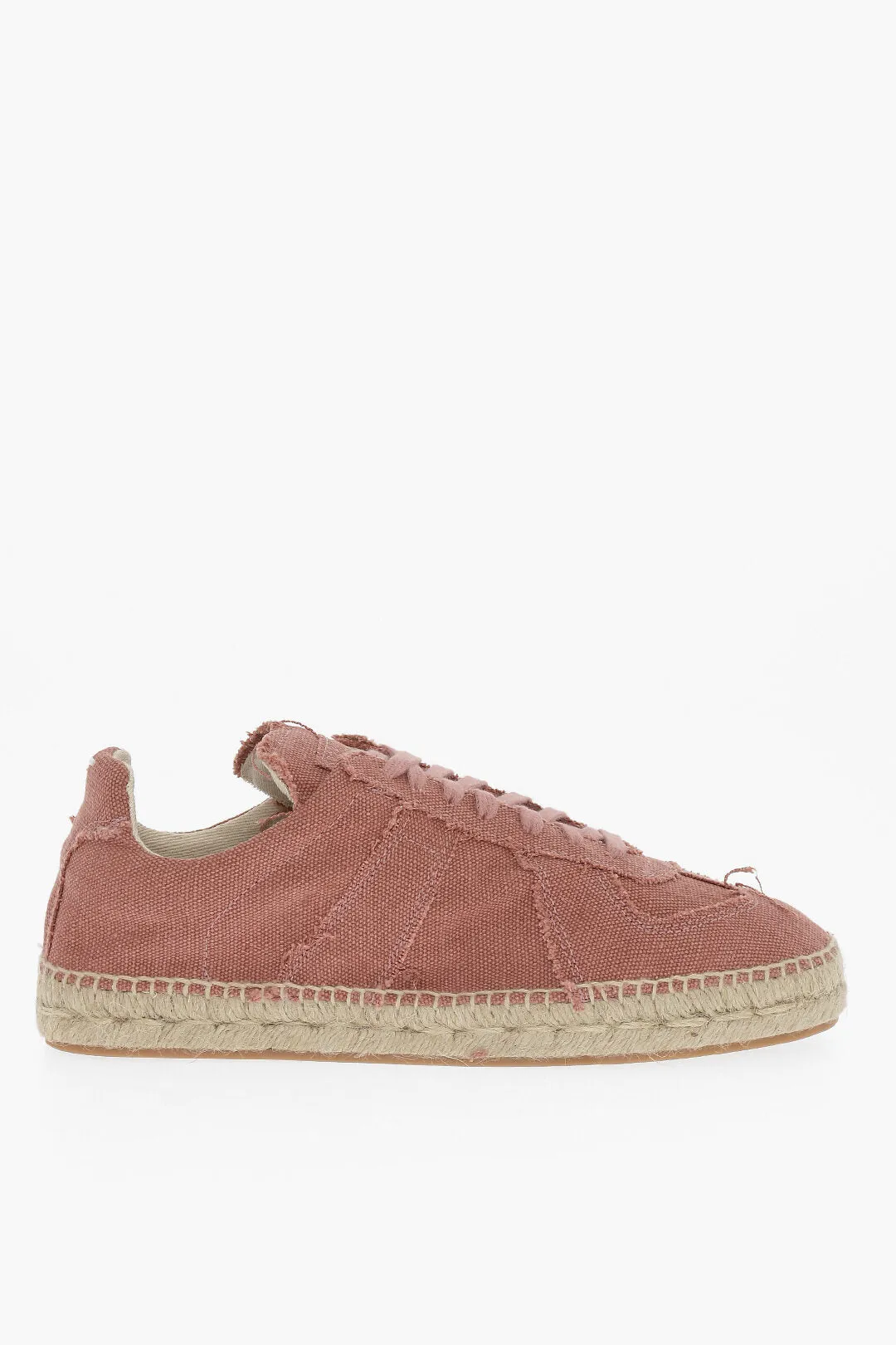 Maison Margiela Mm22 Canvas Low Top Sneakers With Jute Detail