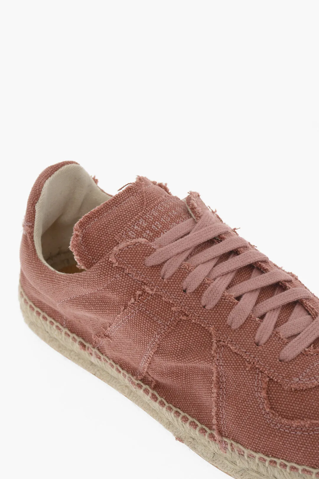 Maison Margiela Mm22 Canvas Low Top Sneakers With Jute Detail