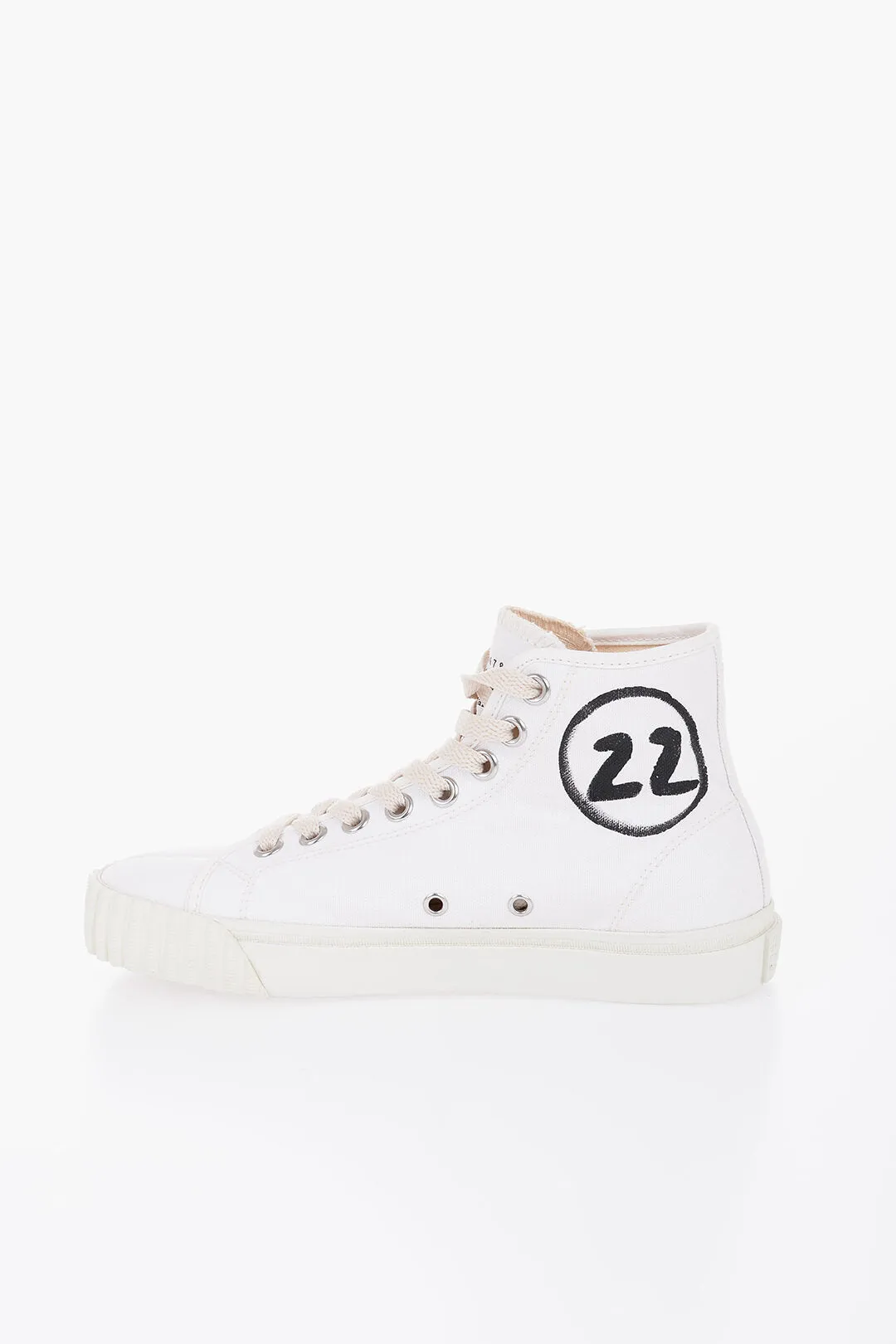 Maison Margiela Mm22 Printed Canvas Tabi High-Top Sneakers