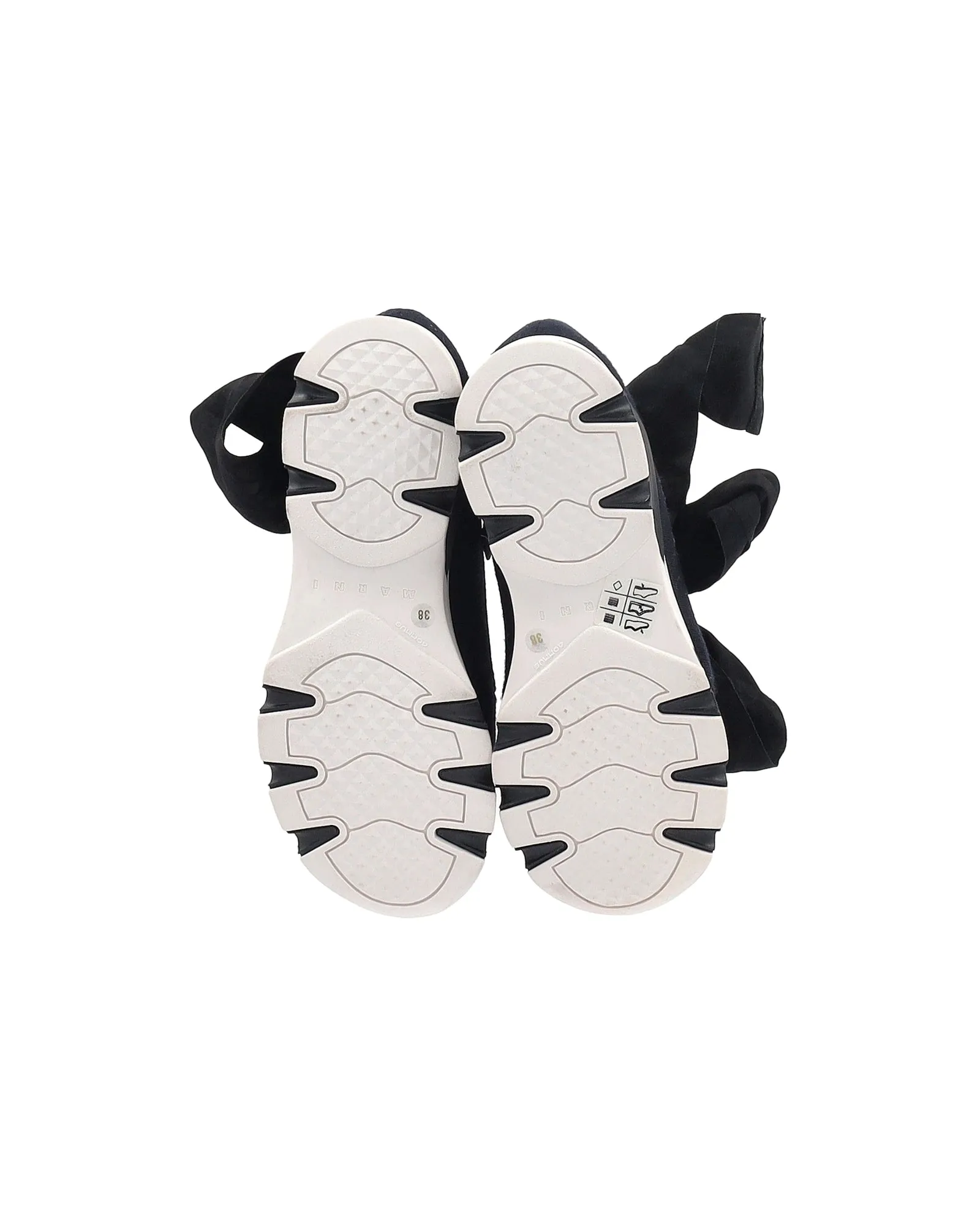 Marni Bow Sneakers in Navy Blue Canvas