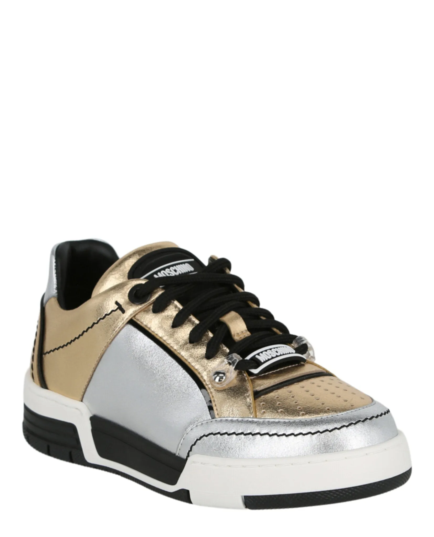 Metallic Colorblocked Low-Top Sneakers