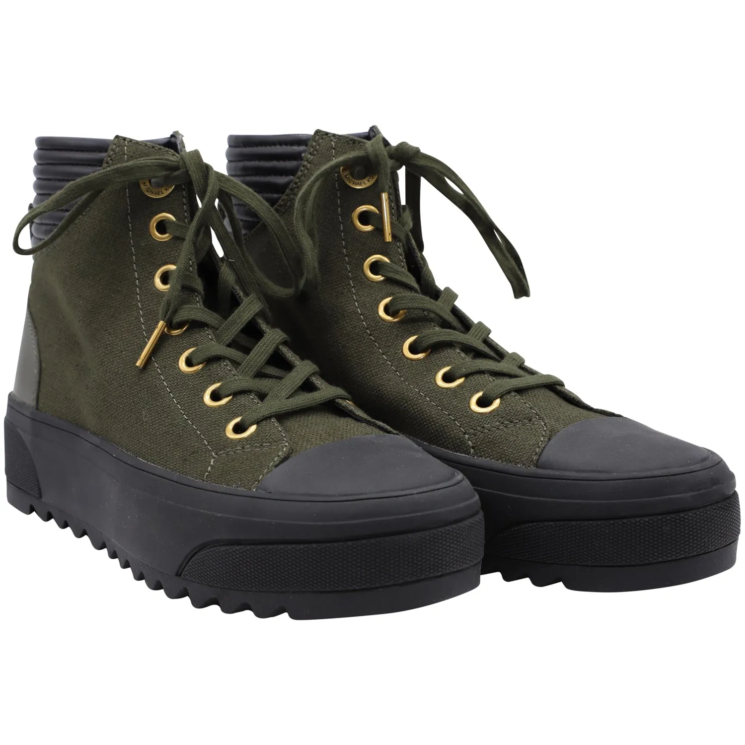 Michael Kors Keegan High Top Sneakers in Green Canvas