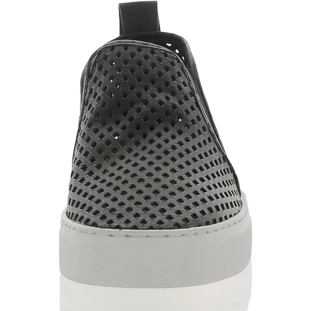 Mid Rise Womens Leather Perforated Slip-On Sneakers
