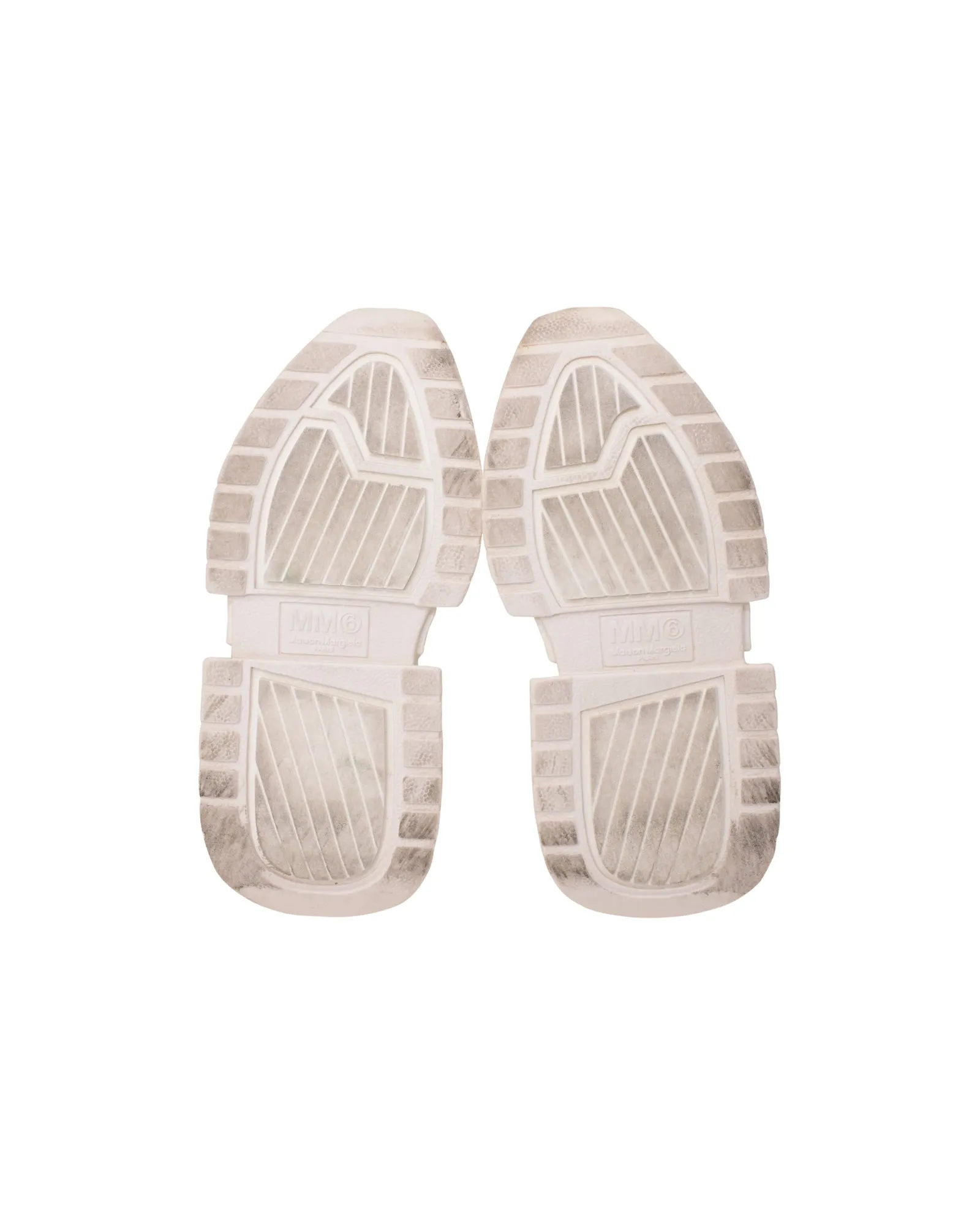 MM6 Maison Margiela Chunky Slip-On Sneakers in White Coated Jersey
