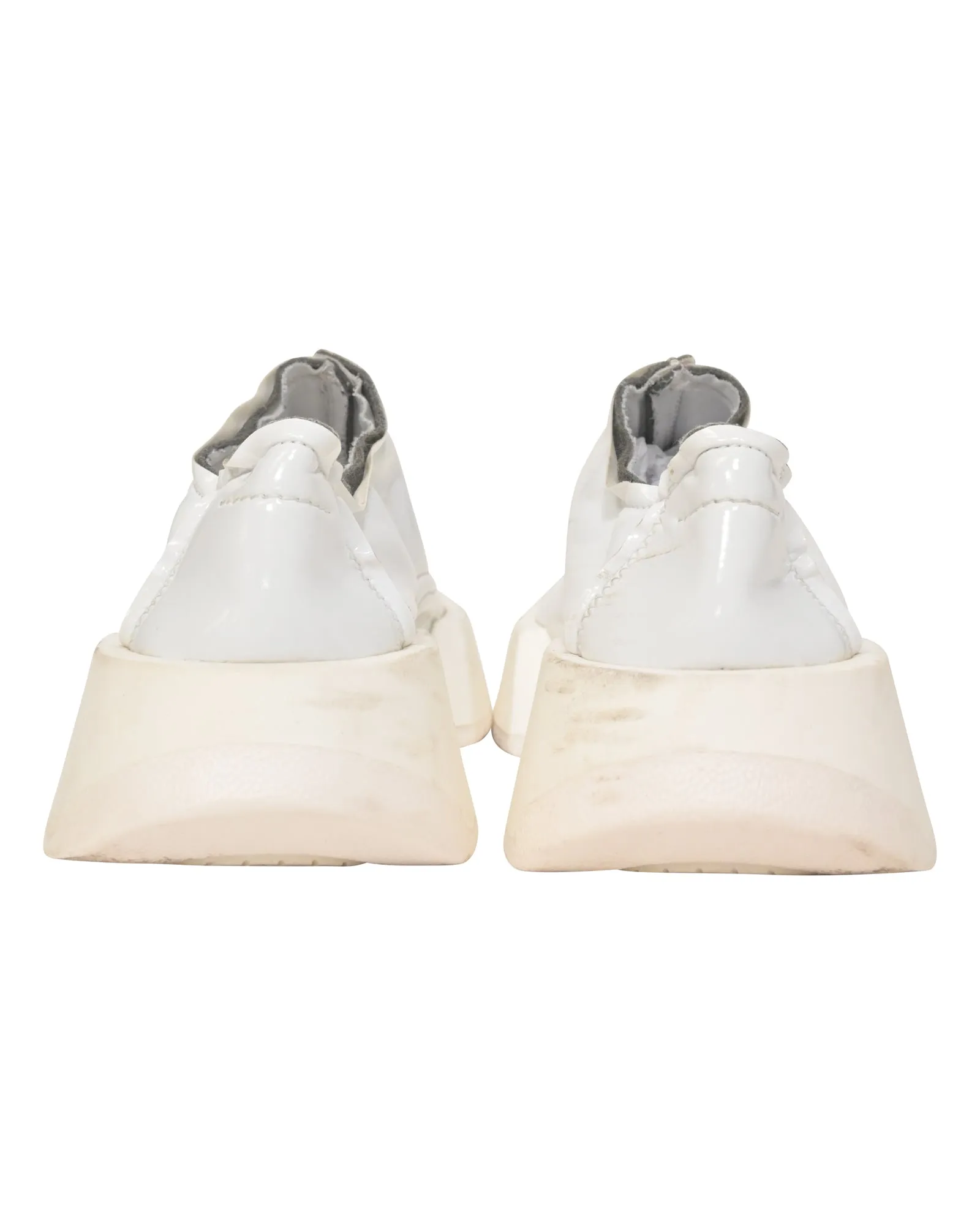 MM6 Maison Margiela Chunky Slip-On Sneakers in White Coated Jersey