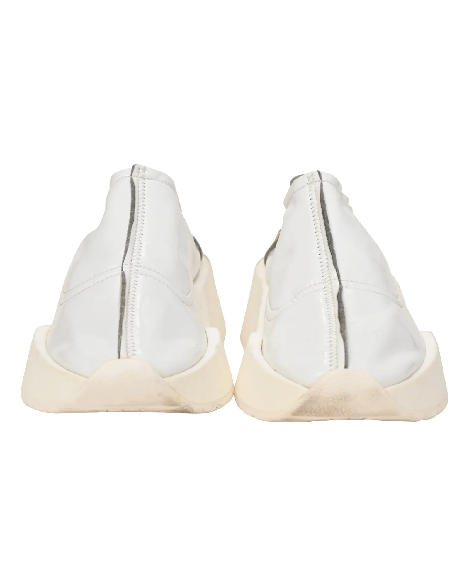 MM6 Maison Margiela Chunky Slip-On Sneakers in White Coated Jersey