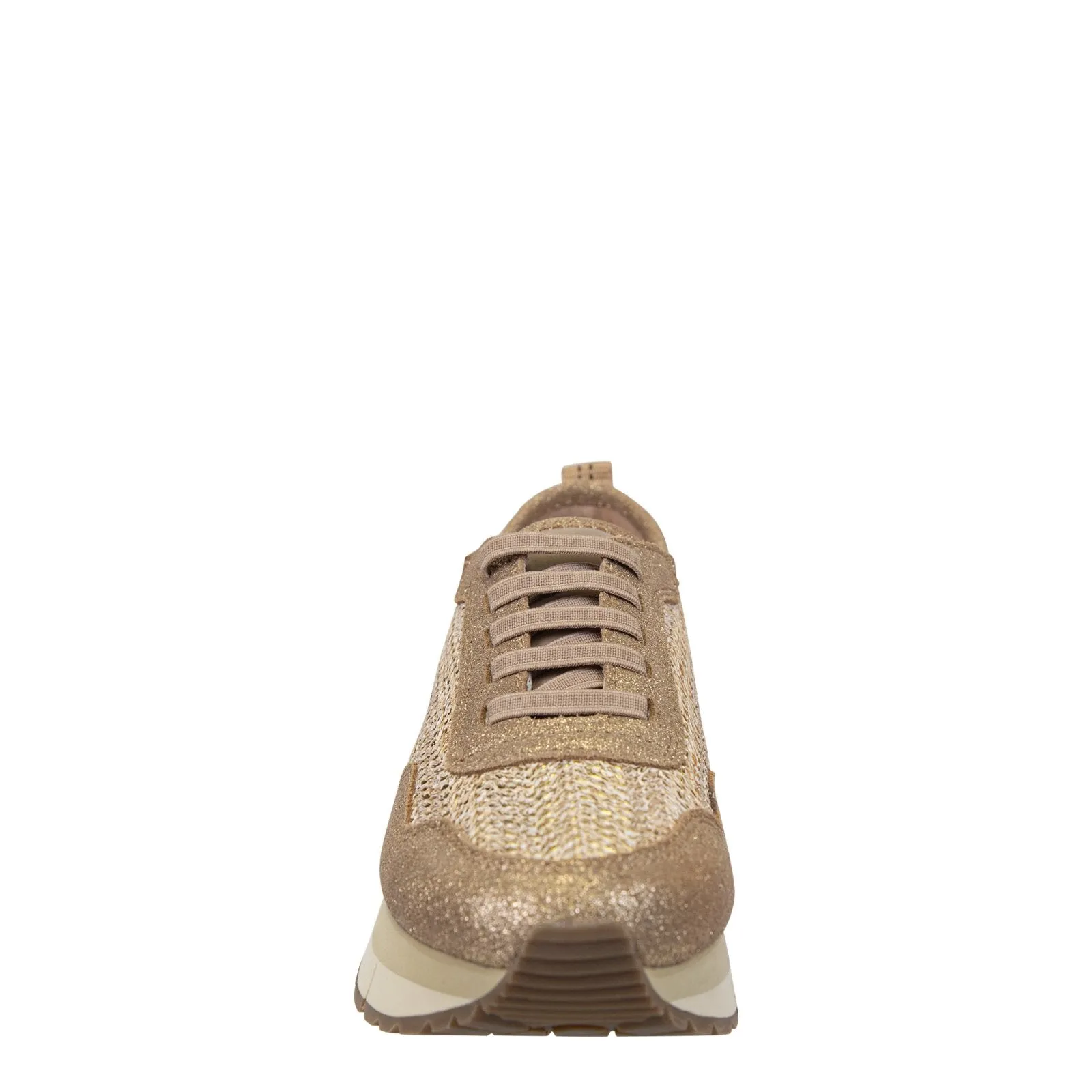 Naked Feet: KINETIC in GOLD RAFFIA Platform Sneakers