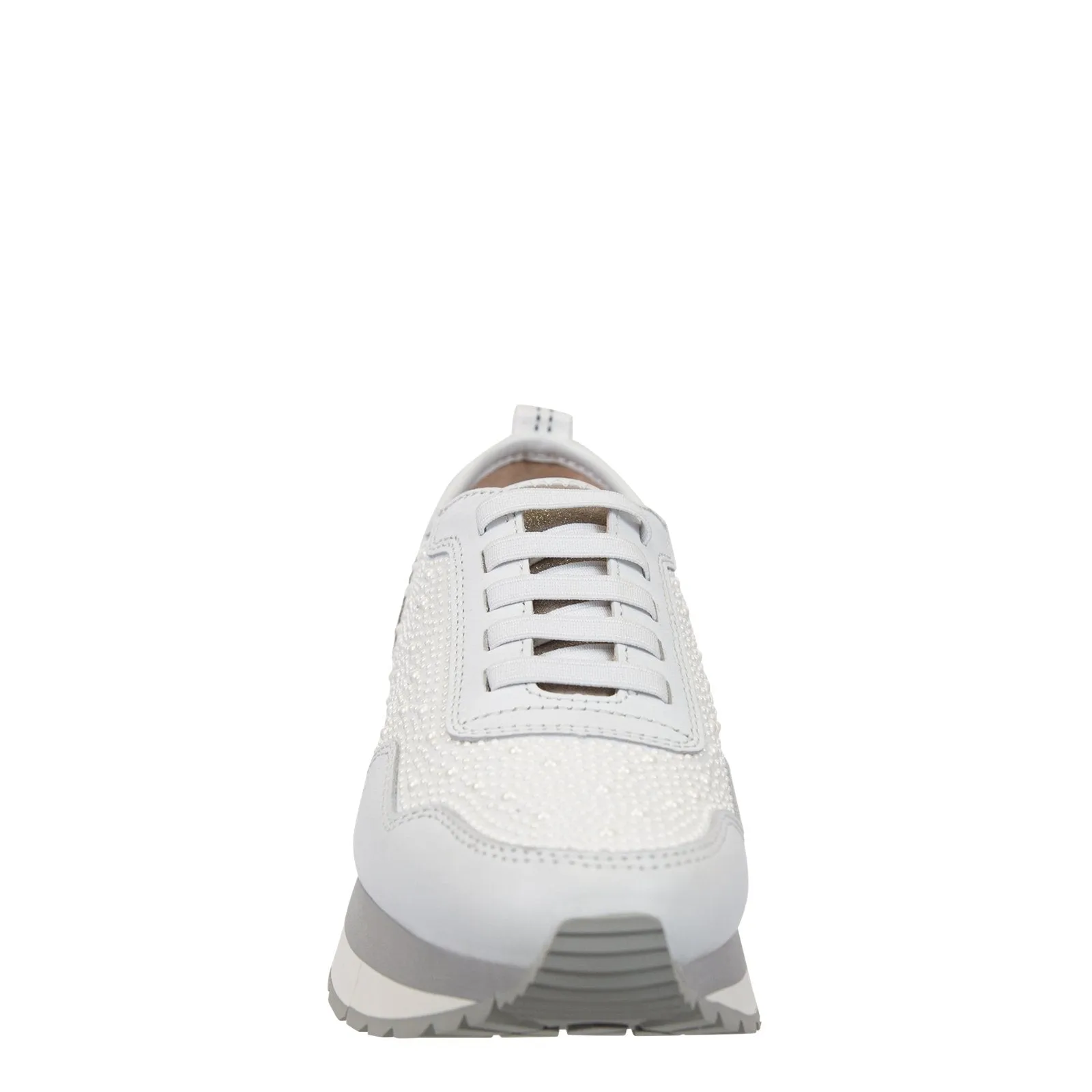 Naked Feet: KINETIC in WHITE PEARL Platform Sneakers