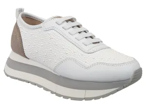 Naked Feet: KINETIC in WHITE PEARL Platform Sneakers