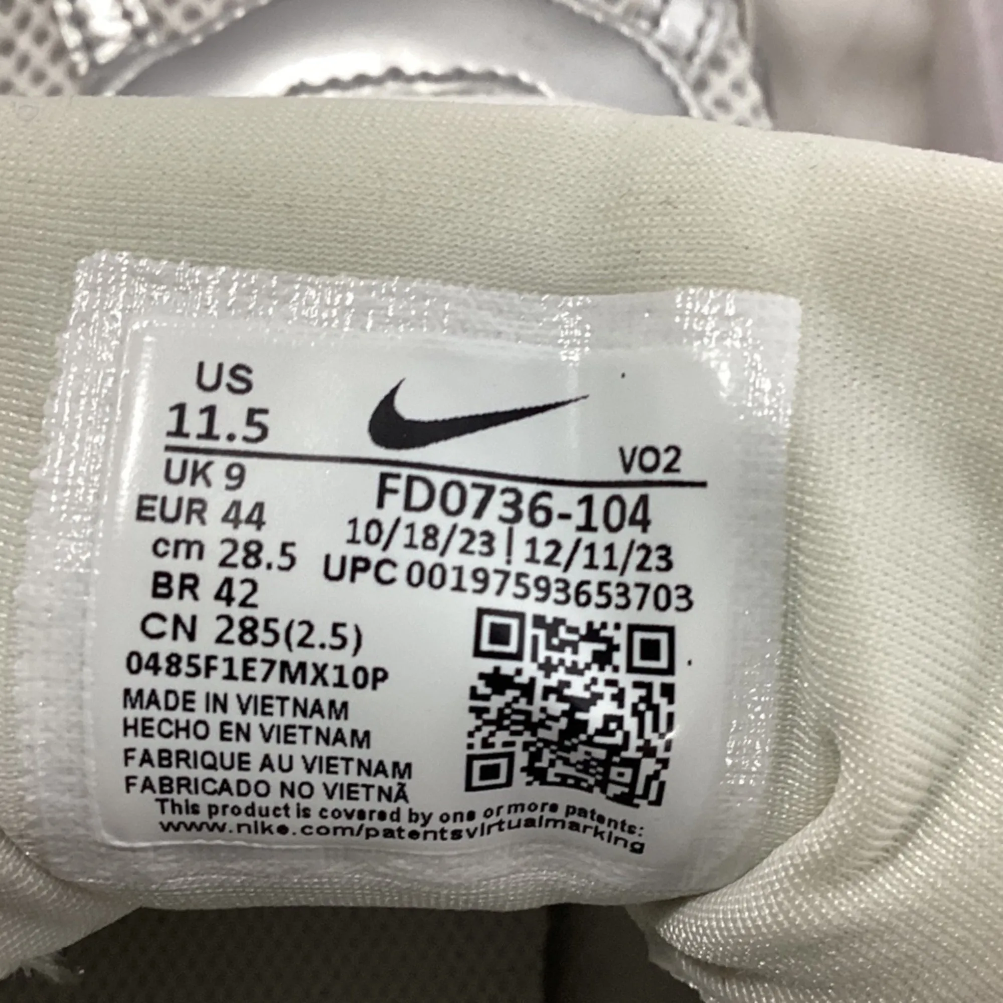 Nike V2K Run Sneakers in White Synthetic Mesh