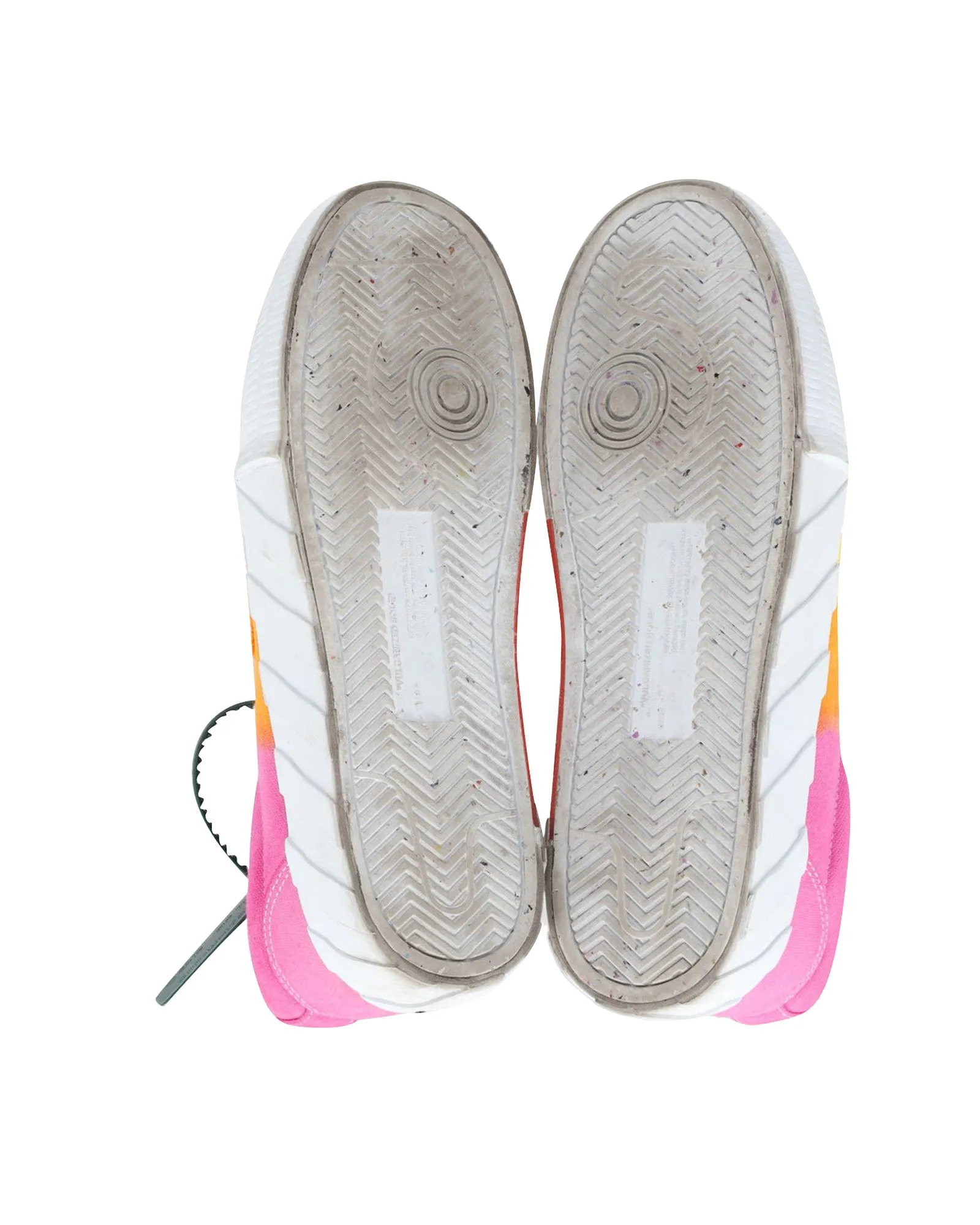 Off White Low Vulcanized Rainbow Sneakers in Multicolor Canvas