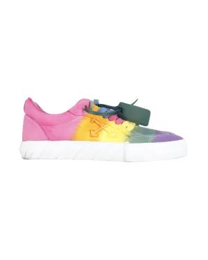 Off White Low Vulcanized Rainbow Sneakers in Multicolor Canvas