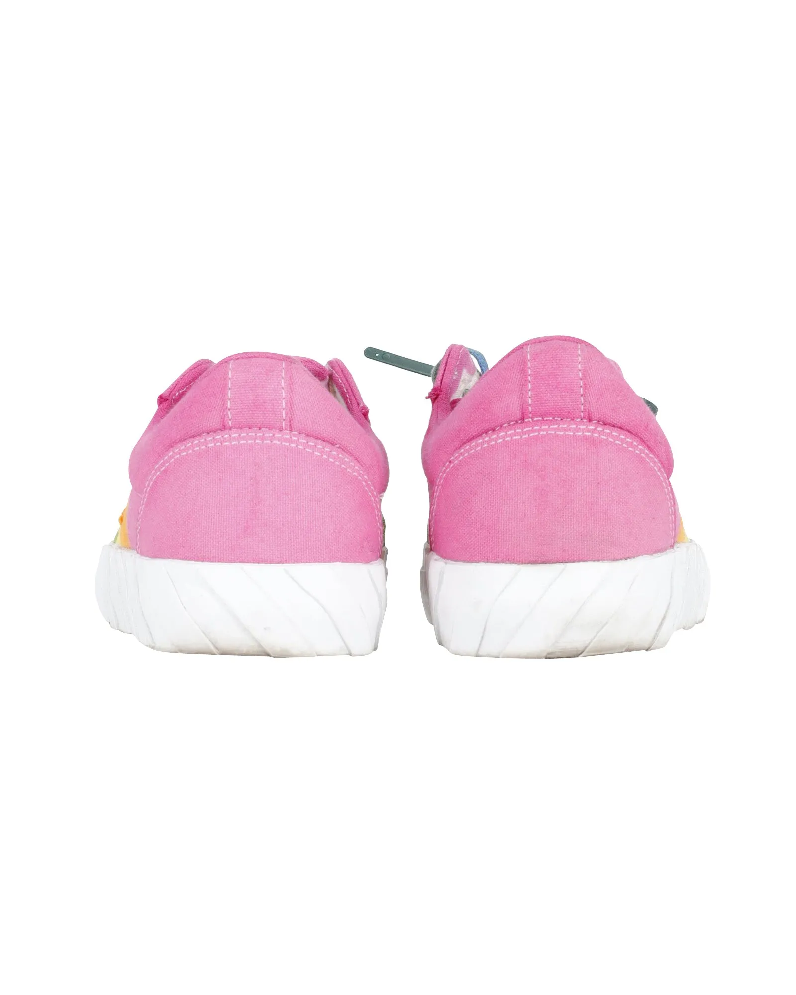 Off White Low Vulcanized Rainbow Sneakers in Multicolor Canvas
