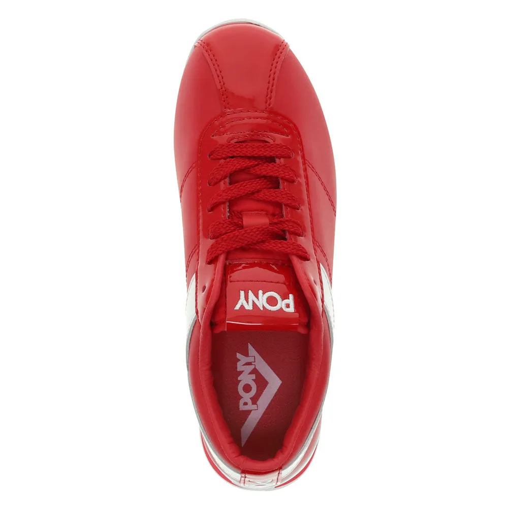 PONY Womens KO-Low Patent Genuine Leather Premium Lace Up Athletic Sneaker Shoe