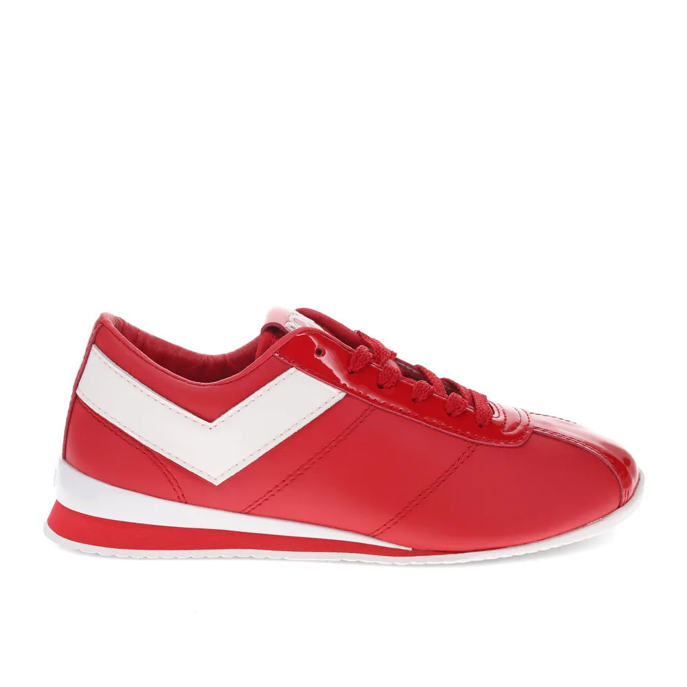 PONY Womens KO-Low Patent Genuine Leather Premium Lace Up Athletic Sneaker Shoe