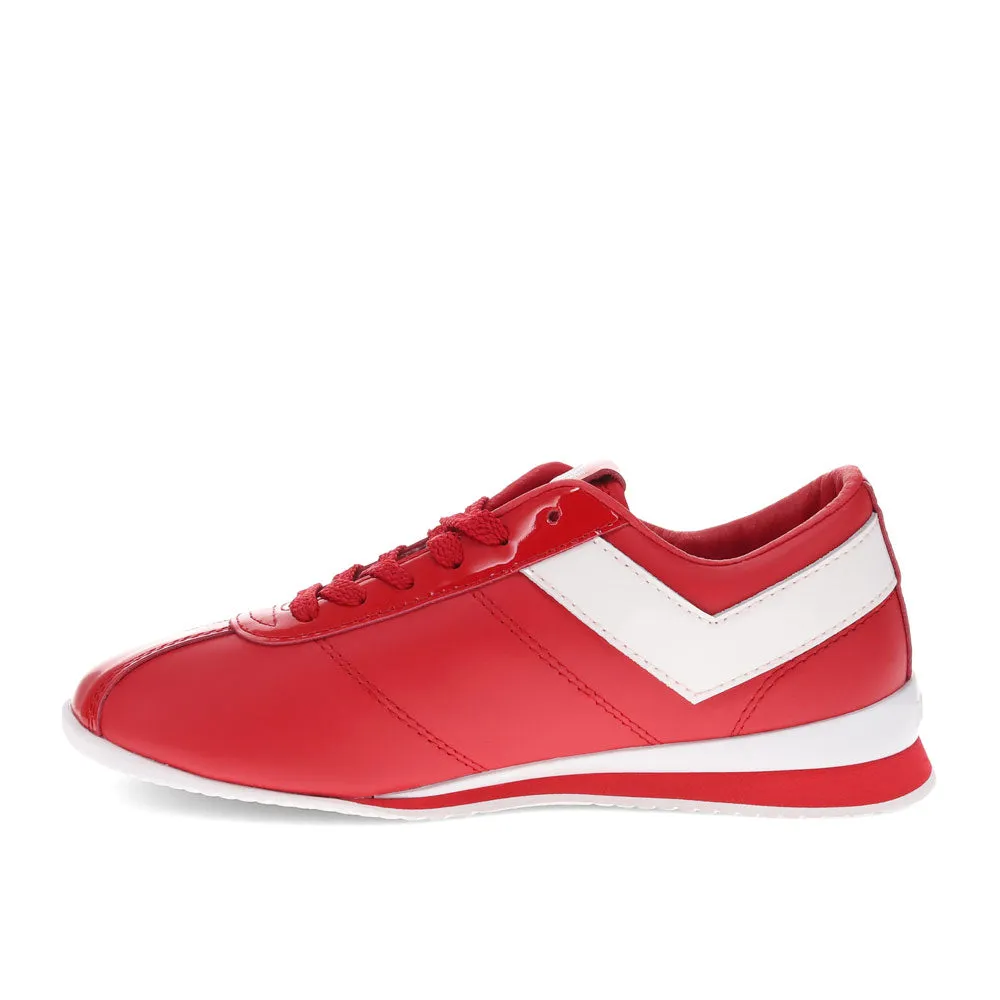 PONY Womens KO-Low Patent Genuine Leather Premium Lace Up Athletic Sneaker Shoe