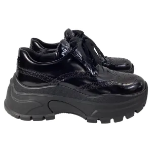 Prada Oxford Style Sneakers in Black Leather