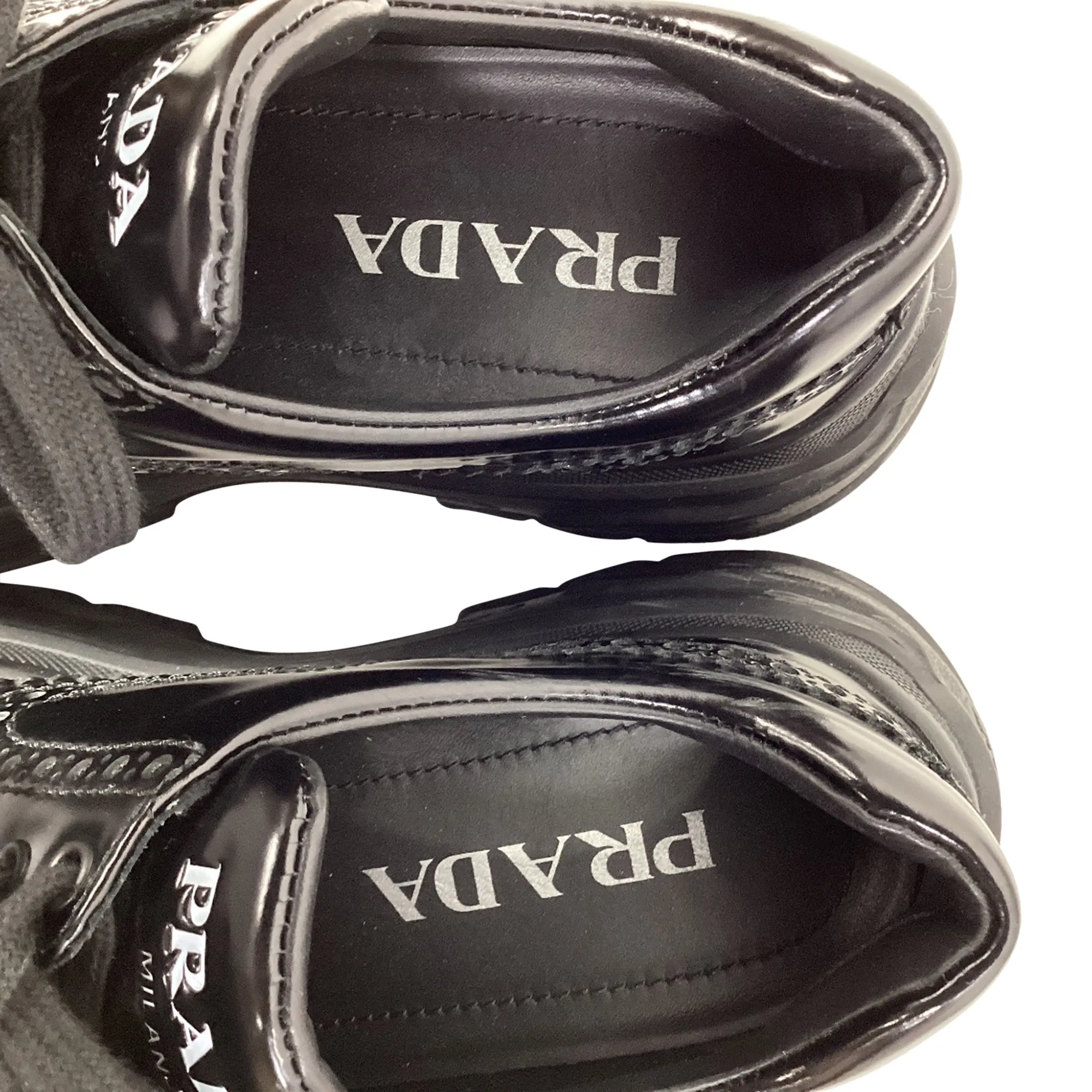 Prada Oxford Style Sneakers in Black Leather