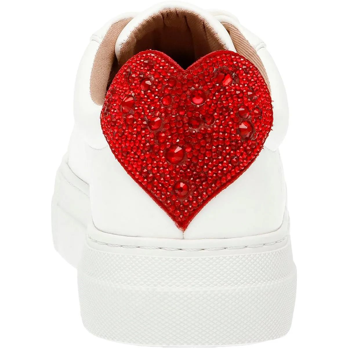 Presely Womens Rhinestone Heart Casual and Fashion Sneakers