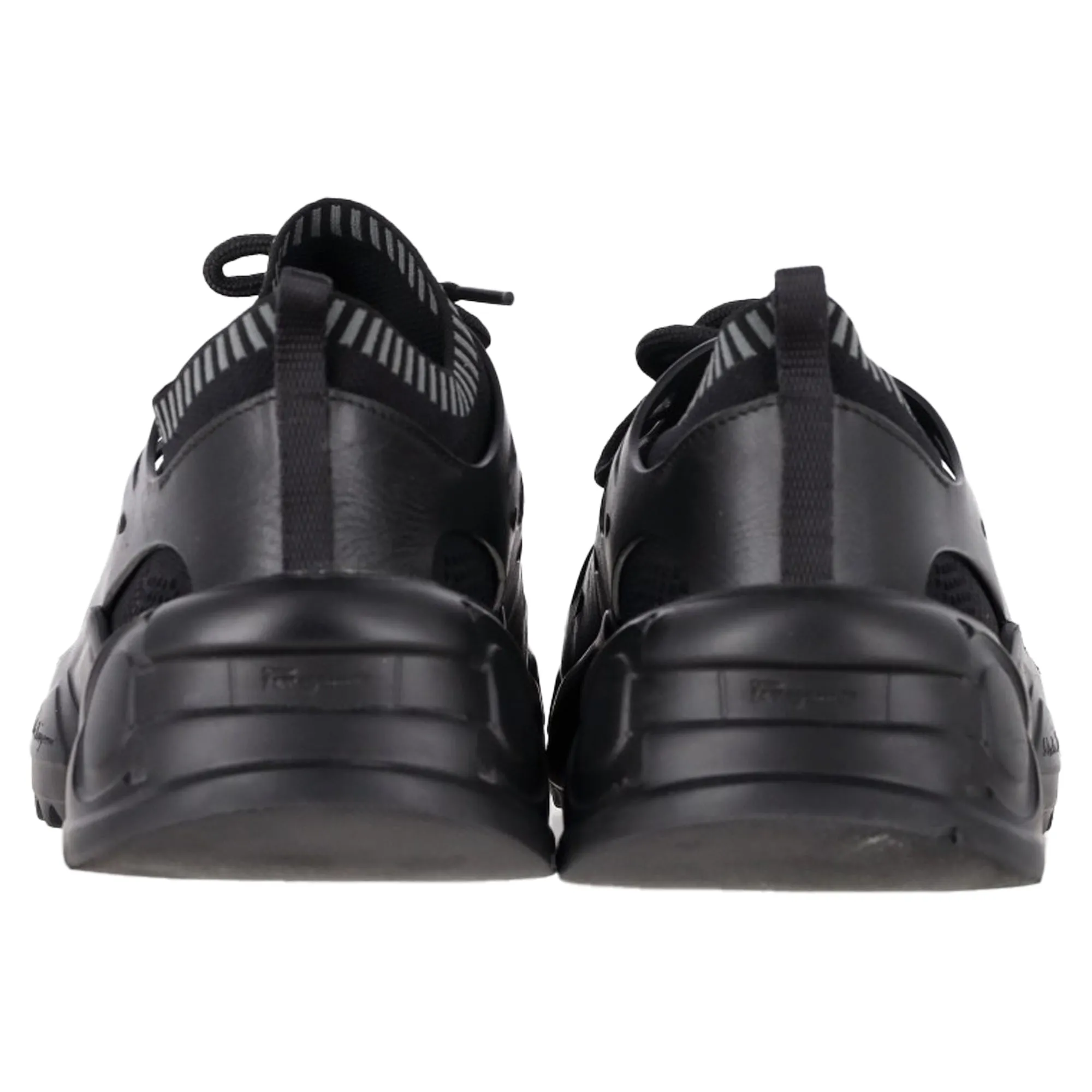 Salvatore Ferragamo Raintop Low-Top Sneakers in Black Mixed-Media