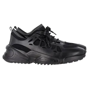 Salvatore Ferragamo Raintop Low-Top Sneakers in Black Mixed-Media